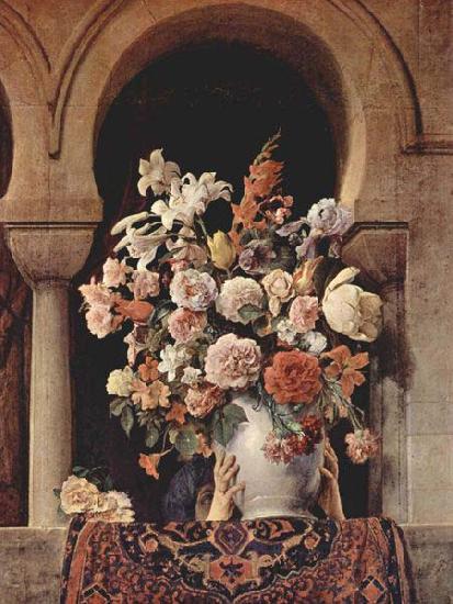 Francesco Hayez Vase of Flowers on the Window of a Harem